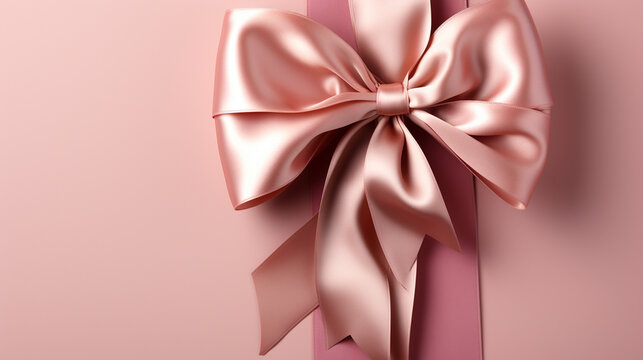 pink bow and ribbon HD 8K wallpaper Stock Photographic Image 