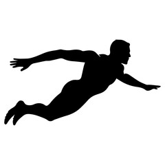Swimming Pose vector silhouette illustration black color