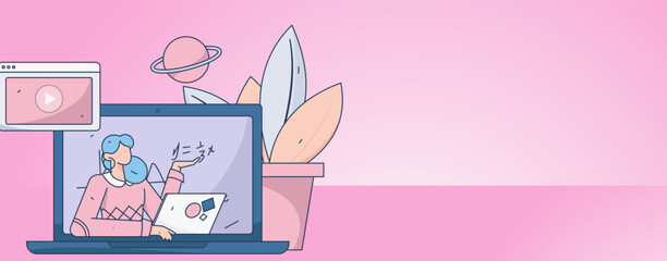 Education learning people flat vector concept hand drawn illustration
