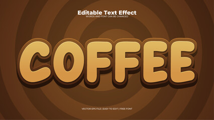 Brown coffee 3d editable text effect - font style