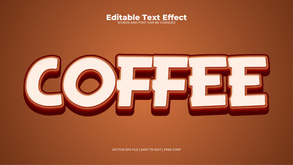 Beige and brown coffee 3d editable text effect - font style