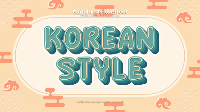 Green peach and beige korean style 3d editable text effect - font style