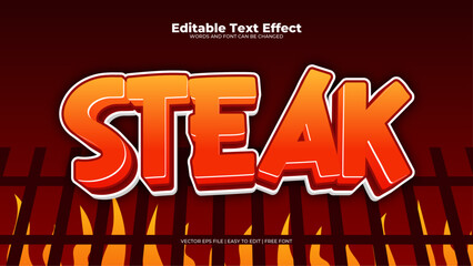 Brown orange and red steak 3d editable text effect - font style