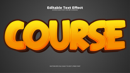 Gray gray yellow and orange course 3d editable text effect - font style