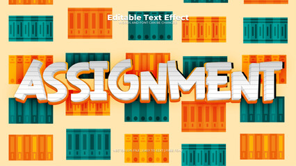 Colorful colourful assigment 3d editable text effect - font style