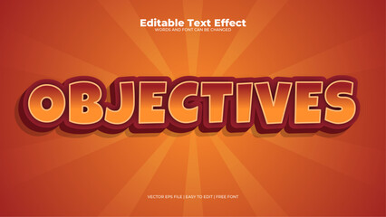 Brown and orange objective 3d editable text effect - font style