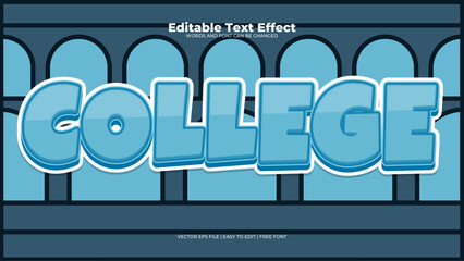 Blue and black college 3d editable text effect - font style