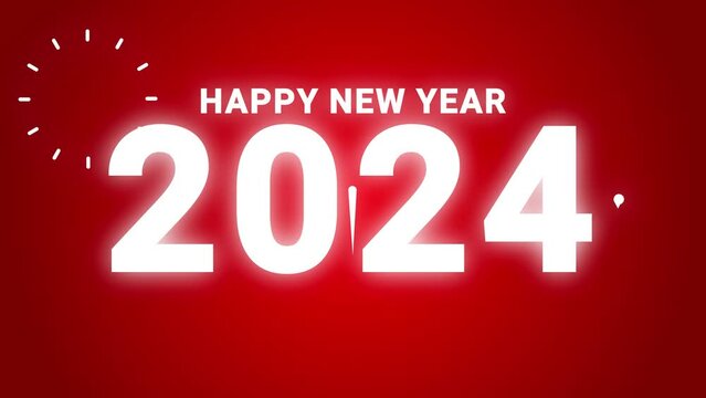2024 happy new year 2024 animation 2024 new year celebration with light and fireworks style alpha looping greenscreen