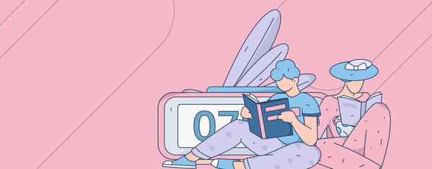 Education learning people flat vector concept hand drawn illustration
