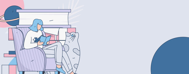 Education learning people flat vector concept hand drawn illustration
