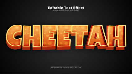 Orange and black cheetah 3d editable text effect - font style