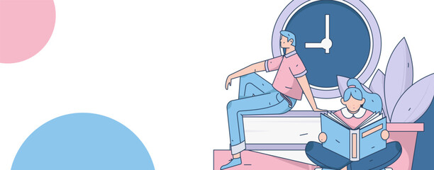 Education learning people flat vector concept hand drawn illustration
