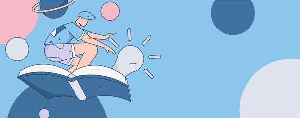 Education learning people flat vector concept hand drawn illustration
