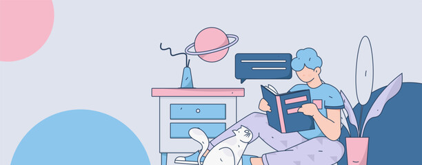 Education learning people flat vector concept hand drawn illustration
