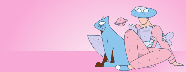 Education learning people flat vector concept hand drawn illustration
