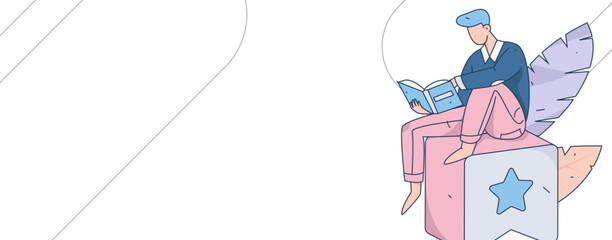 Education learning people flat vector concept hand drawn illustration
