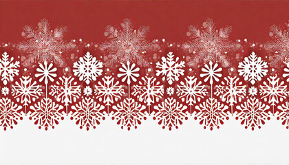 illustration snowflakes in red and white colors for a christmas card