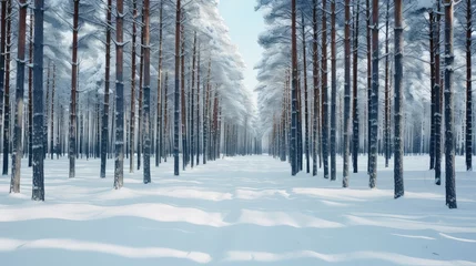 Foto op Plexiglas wood snow view pine winter illustration tree landscape, forest park, cold path wood snow view pine winter © vectorwin