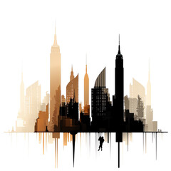 Silhouette of the city with skyscrapers, newyork towers . Vector illustration. 