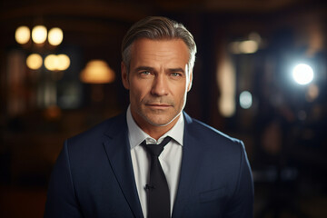 Professional journalist ready for live broadcasting ready reportage Generative AI picture