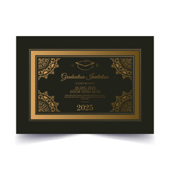 Elegant dark graduation invitation template