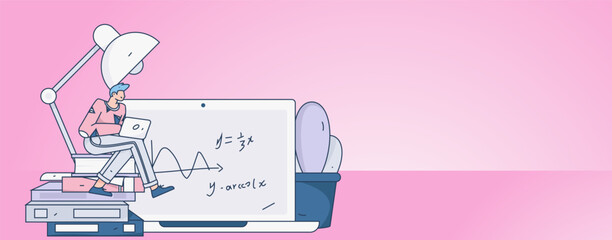 Education learning people flat vector concept hand drawn illustration
