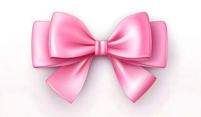 Pink bow  illustration isolated on white background 