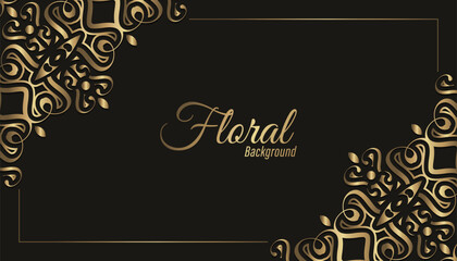 Luxury gold decorative floral frame background