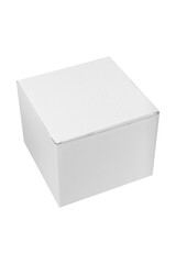 White cardboard box isolated on white background.