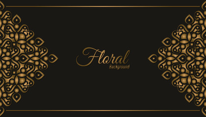 Luxury gold decorative floral frame background