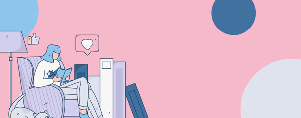 Education learning people flat vector concept hand drawn illustration
