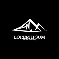Mountain logo. Tourist mountain icon.