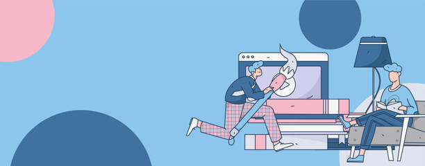 Education learning people flat vector concept hand drawn illustration
