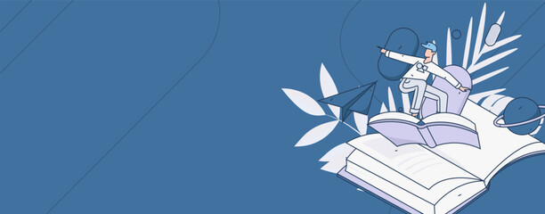 Education learning people flat vector concept hand drawn illustration
