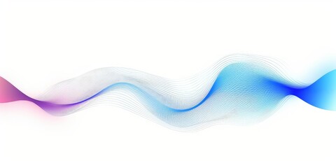 Flowing particles wave pattern blue and green gradient light isolated on black background.  in concept of AI technology, science, music, Generative AI