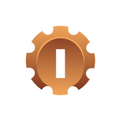 Initial Letter I gear engineering logo design vector