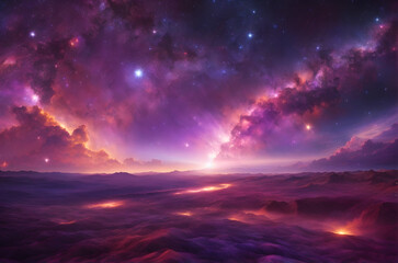 Fototapeta na wymiar Beautiful 3D Colourful Sky Horizon Illustration