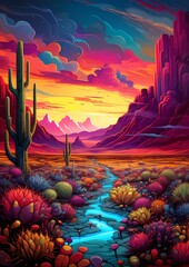 Surreal landscape painting