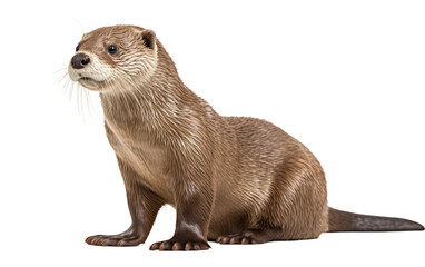 Otter's Inquisitive Stare On Transparent PNG - obrazy, fototapety, plakaty