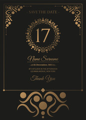 Luxury dark birthday invitation template