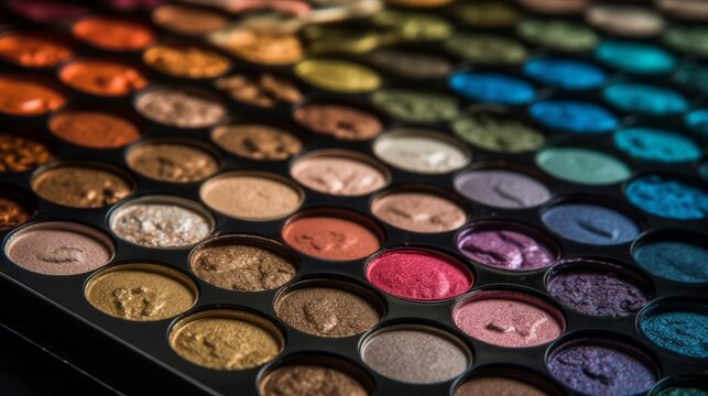 Closeup shot of eyeshadow cosmetics makeup Profession AI generated illustration