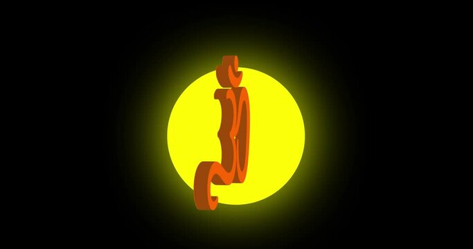 4k 3d  spiritual om symbol  animation with sun light on black background,3d om rotating 