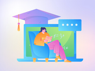 Education learning people flat vector concept hand drawn illustration
