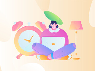 Education learning people flat vector concept hand drawn illustration
