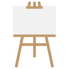 Easel and empty blank art board. Vector illustration