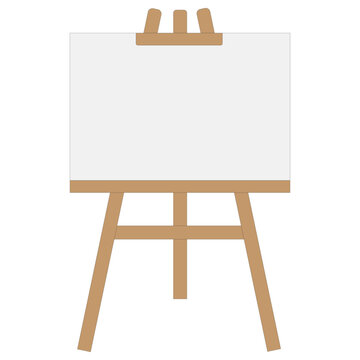 Easel and empty blank art board. Vector illustration