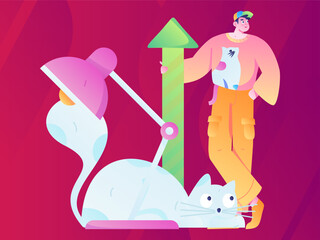 Education learning people flat vector concept hand drawn illustration
