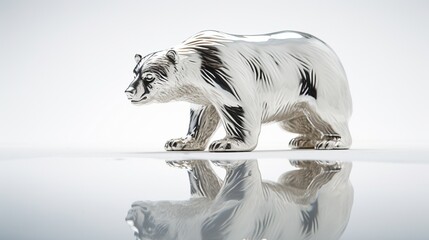 A bear statue, captured on a pure white surface, reflecting the uncertainty of the stock market.