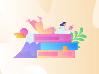 Education learning people flat vector concept hand drawn illustration
