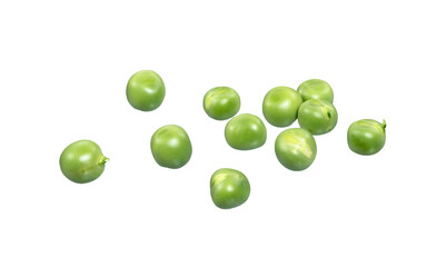 Green peas on white.